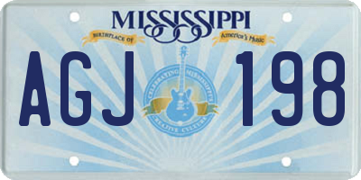 MS license plate AGJ198