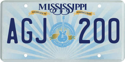 MS license plate AGJ200