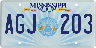 MS license plate AGJ203