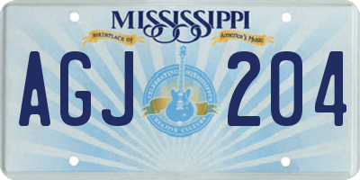 MS license plate AGJ204