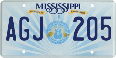 MS license plate AGJ205