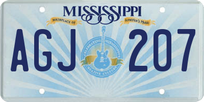MS license plate AGJ207