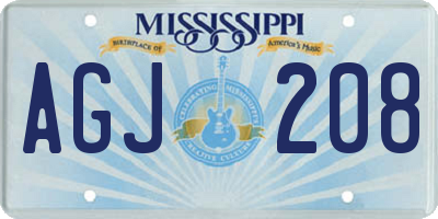 MS license plate AGJ208