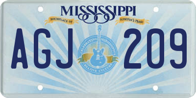 MS license plate AGJ209