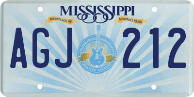 MS license plate AGJ212