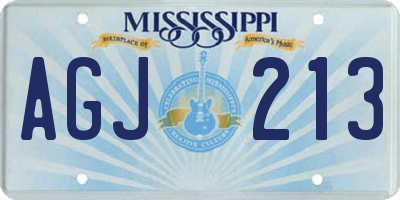 MS license plate AGJ213