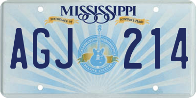 MS license plate AGJ214