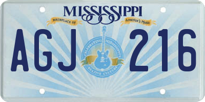 MS license plate AGJ216