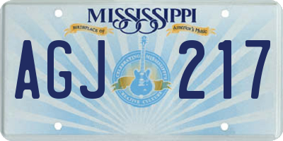 MS license plate AGJ217
