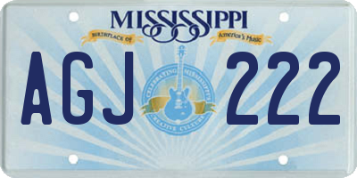 MS license plate AGJ222