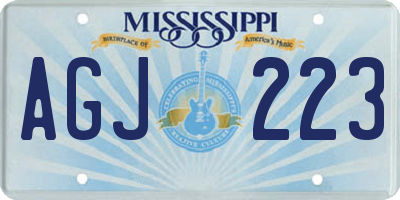 MS license plate AGJ223