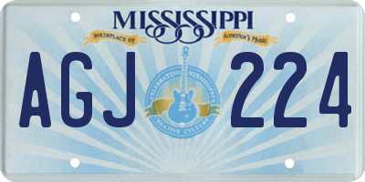 MS license plate AGJ224