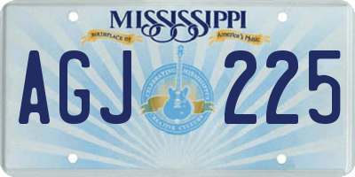 MS license plate AGJ225