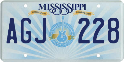 MS license plate AGJ228