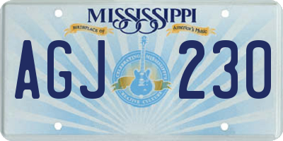 MS license plate AGJ230
