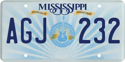 MS license plate AGJ232