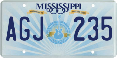 MS license plate AGJ235