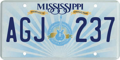 MS license plate AGJ237