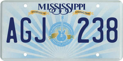MS license plate AGJ238