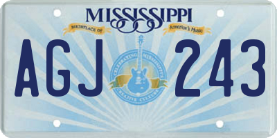 MS license plate AGJ243