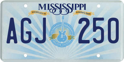 MS license plate AGJ250