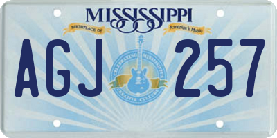 MS license plate AGJ257