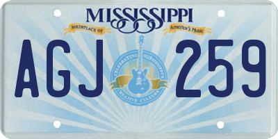 MS license plate AGJ259