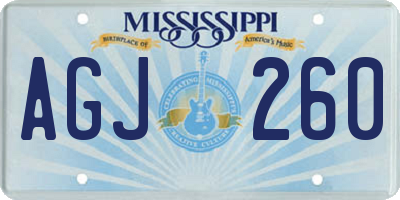 MS license plate AGJ260