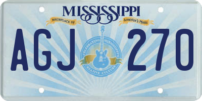 MS license plate AGJ270