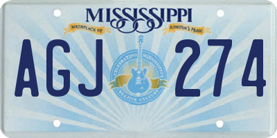 MS license plate AGJ274