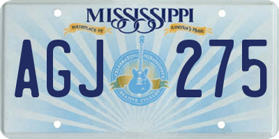 MS license plate AGJ275