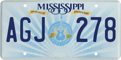 MS license plate AGJ278