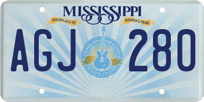 MS license plate AGJ280