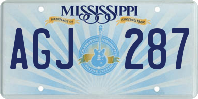 MS license plate AGJ287