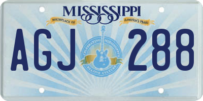 MS license plate AGJ288