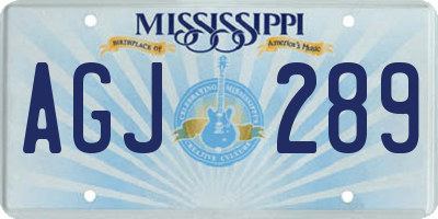 MS license plate AGJ289