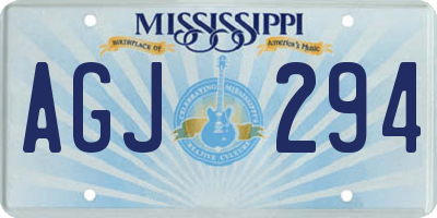 MS license plate AGJ294
