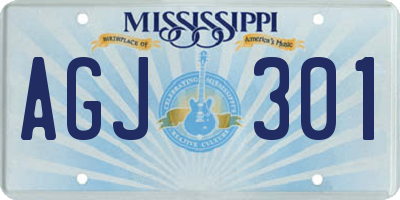 MS license plate AGJ301