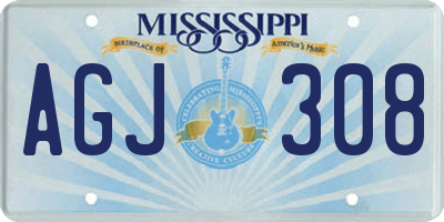MS license plate AGJ308
