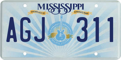 MS license plate AGJ311