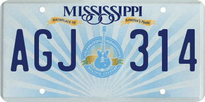 MS license plate AGJ314