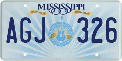 MS license plate AGJ326
