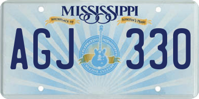 MS license plate AGJ330