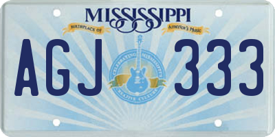 MS license plate AGJ333