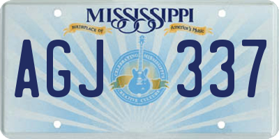 MS license plate AGJ337