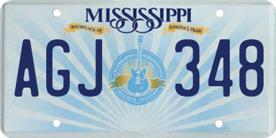 MS license plate AGJ348