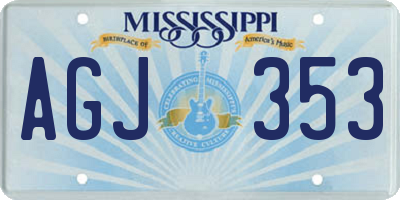 MS license plate AGJ353