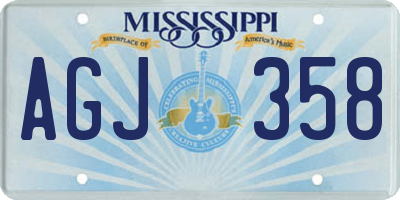 MS license plate AGJ358