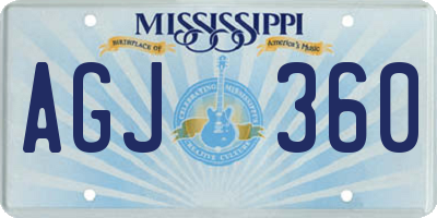 MS license plate AGJ360