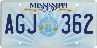 MS license plate AGJ362
